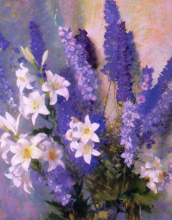 Hills, Laura Coombs Larkspur and Lilies china oil painting image